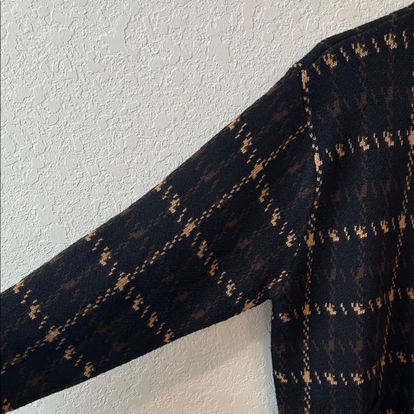 Crystal Kobe Plaid Cardigan in Black and Tan - Picture 6 of 10